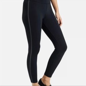 Athleta Metro 7/8 Tights Leggings Tuxedo Stripe Size Small